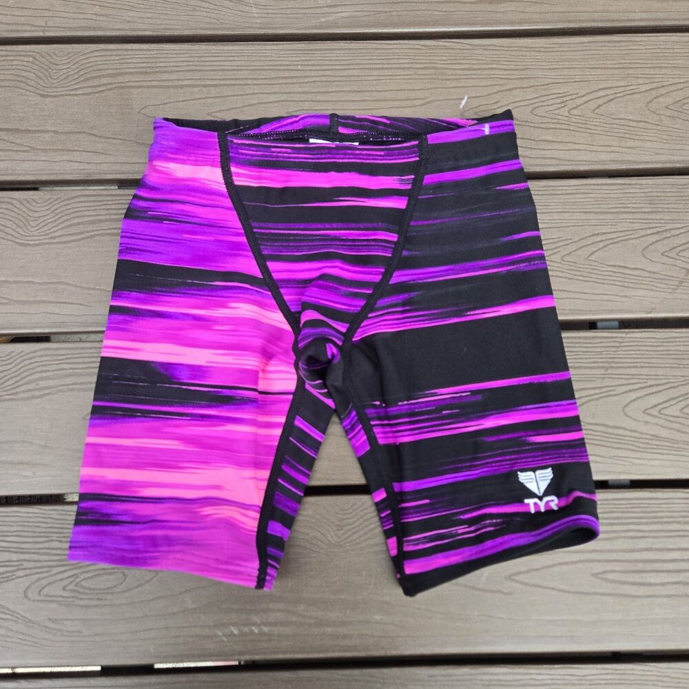 TYR Durafast Elite Lumen Youth Boy Purple/Black Jammers Size 22 New Sample